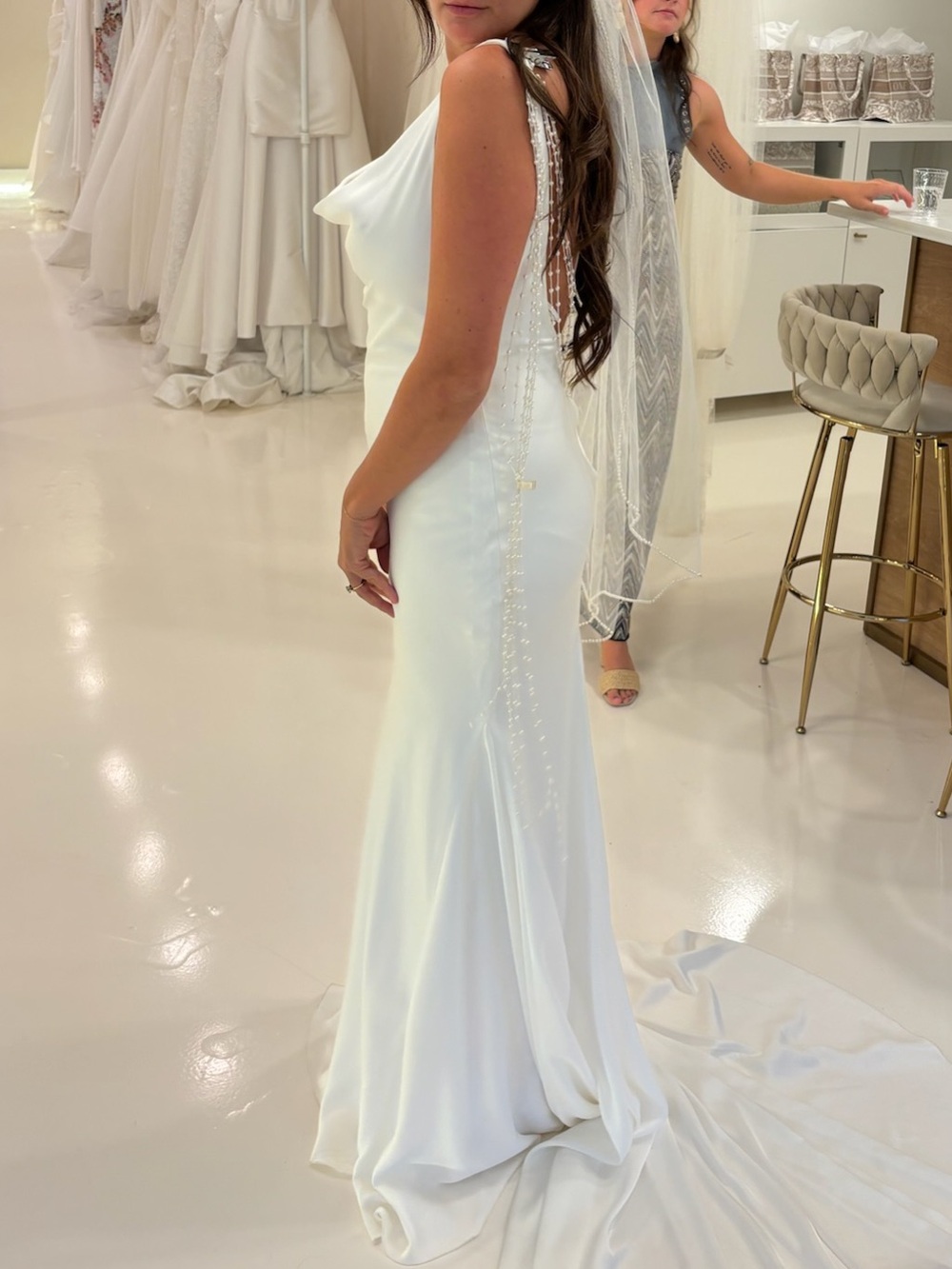 Pronovias White Satin bridal gown